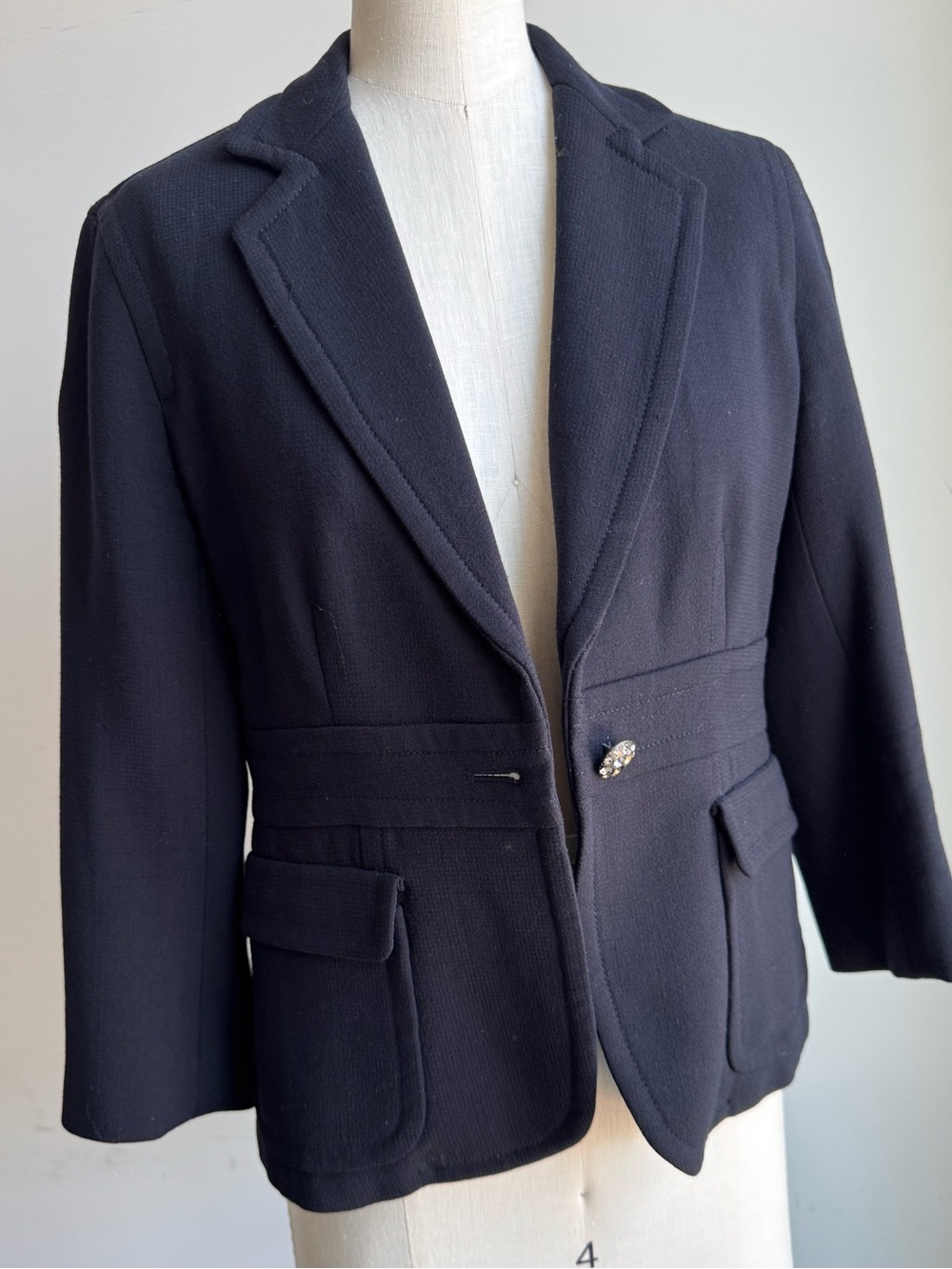 J Crew Single-rhinestone button Blazer